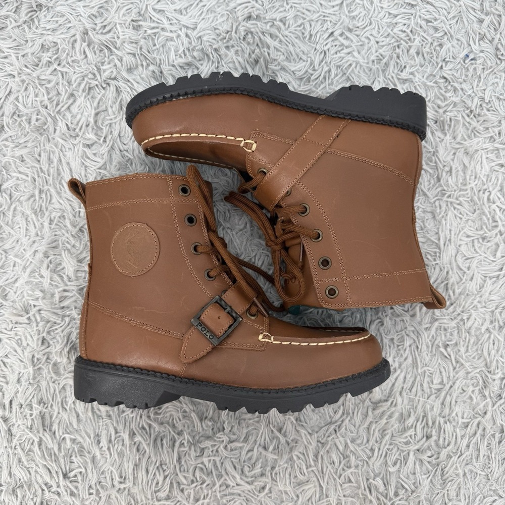 Polo Ralph Lauren Boots Ranger Hi II Boys Leather Boots Size 4 Brown Used